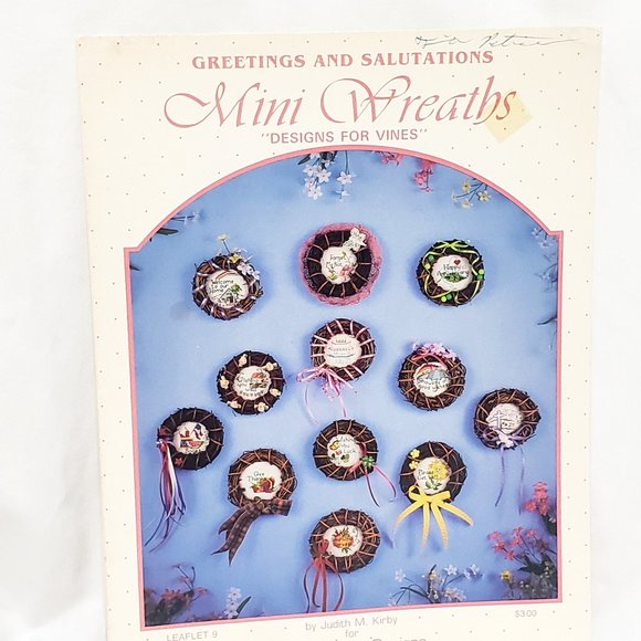 Mini Wreaths Designs for Vines Cross Stitch Pattern Leaflet 9 Bette Ashley 1985 - Picture 1 of 6